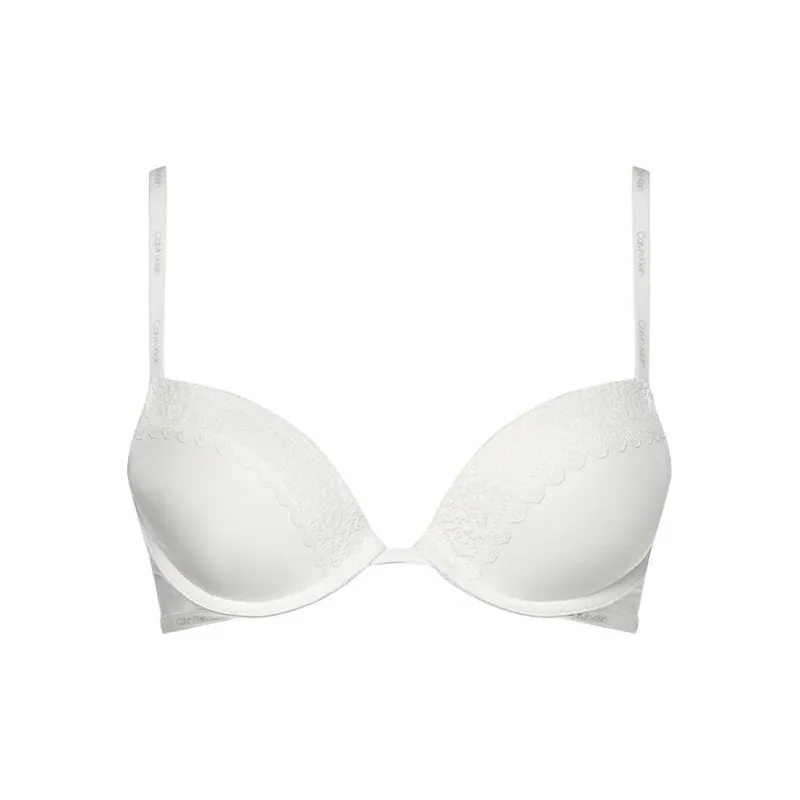 CK/Calvin Klein Plunge Push-Up Bra - Flirty Bra Women's White-0