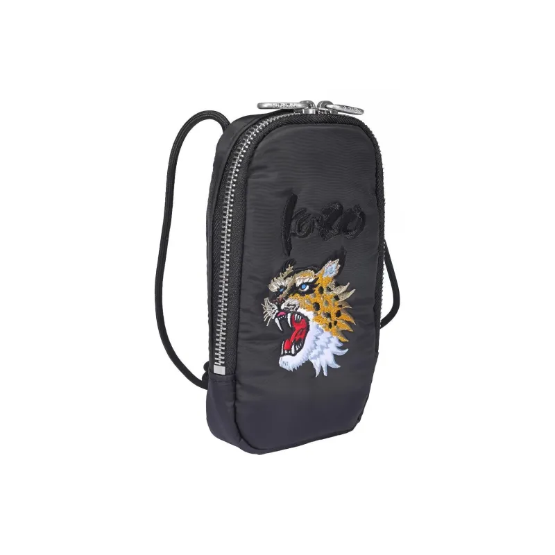 KENZO Polyester Fabric Cell Phone Pouch Unisex Black-2
