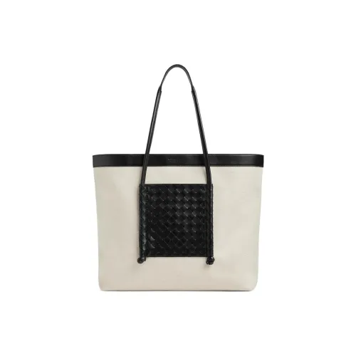 Bottega Veneta Canvas Bag, Tote Bag, Shopping Bag, Handbag Men's Natural & Black