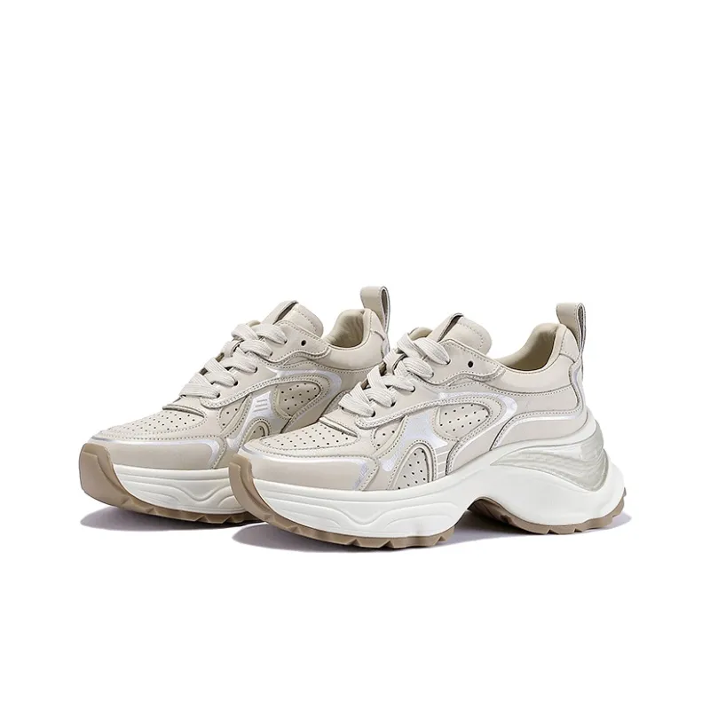 BELLALILY Anti-Slip And Wear-Resistant Height Increasing Low-Top Chunky Sneakers Women's-6