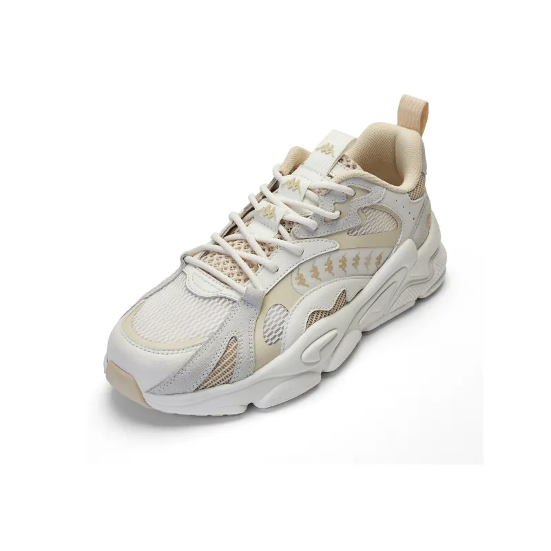 Kappa Anti Slip Wear Resistant Breathable Height Increasing Low Top Chunky Sneakers Unisex Heron Feather White-1