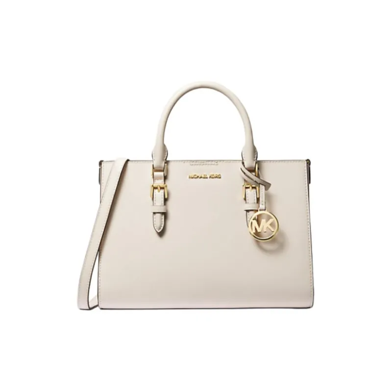 MICHAEL KORS Charlotte Saffiano Leather 2-in-1 Shoulder Bag Crossbody Bag Handbag Medium Size Women's Cream White-0