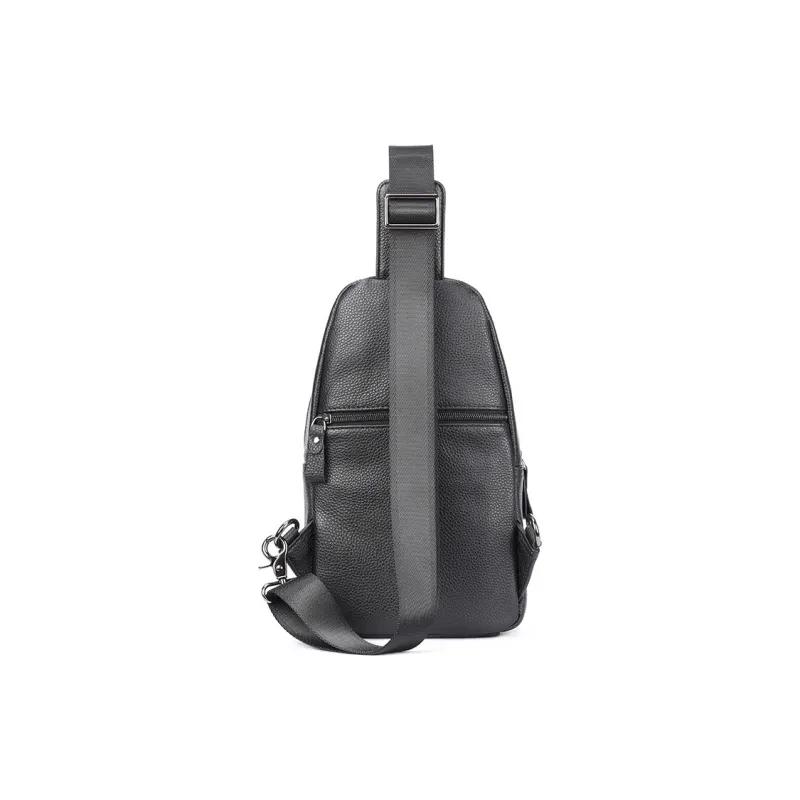 DOSRFINI Genuine Leather Sling Bag Regular Men's Black-3