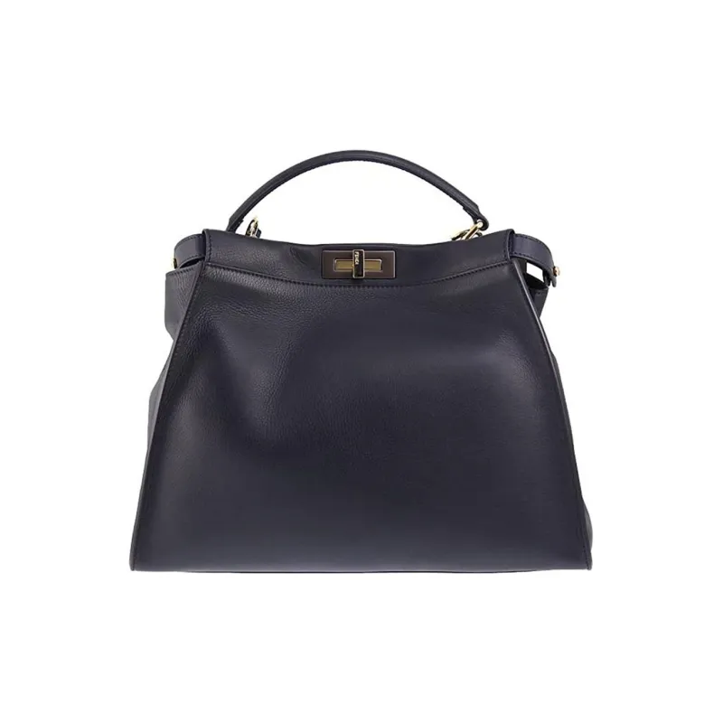 FENDI Leather One Shoulder Handbags Women's Black-0