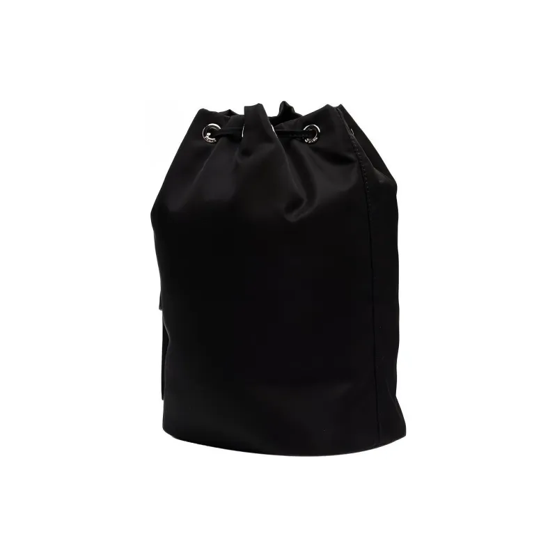 PRADA Cow Leather Bucket Bag Wrist Bag Women's Black-3