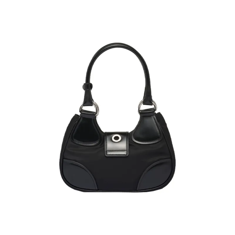 PRADA Moon Re Nylon And Leather Bag Black-2
