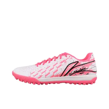 LiNing TF Rubber Broken Studs Artificial Ground Cushioning Anti Slip And Wear Resistant Soccer Shoes Men's Pink