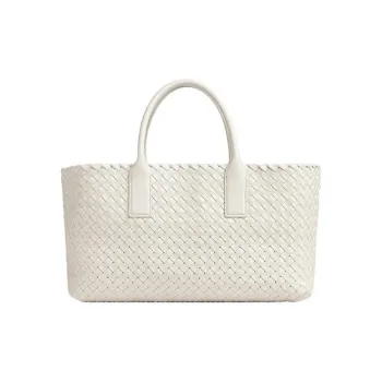 Bottega Veneta CABAT Lambskin Tote Bag, Shopping Bag, Handbag, Shoulder Bag Trumpets Women's White