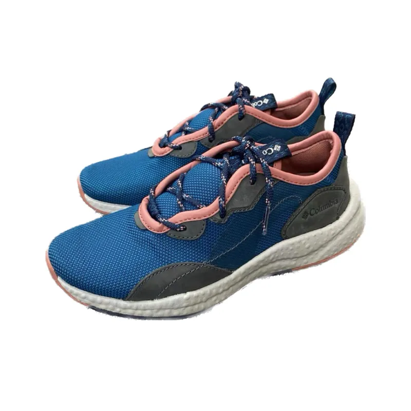 Columbia Durable Breathable Low Top Casual Shoes Women's Blue Pink-2