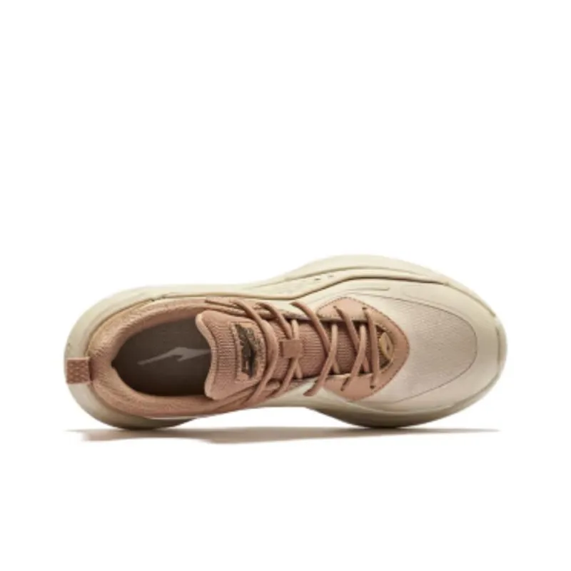 Erke Cushioning Wear-Resistant Low-Top Casual Shoes Women's Beige Brown-3