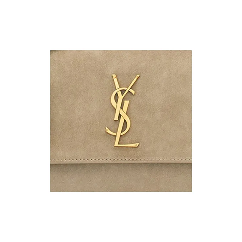 SAINT LAURENT SUNSET Calfskin With Metal Shoulder Bag Crossbody Bag Small Size Women's Matte Gold-6