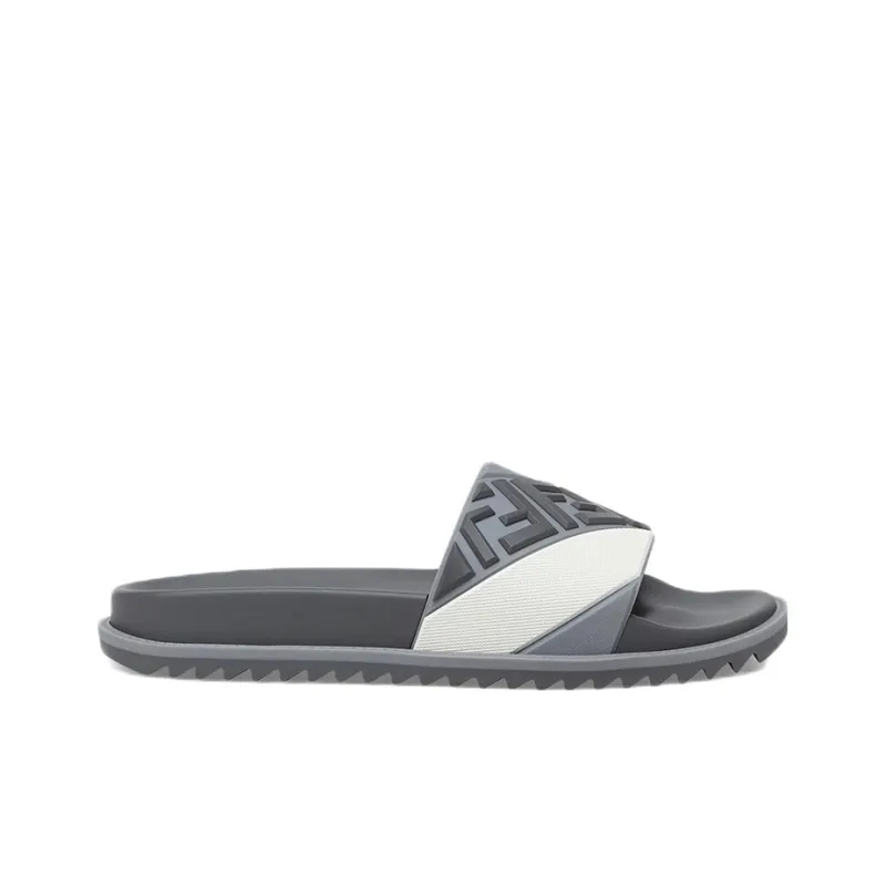 FENDI Slide Slippers Men's Gray-1