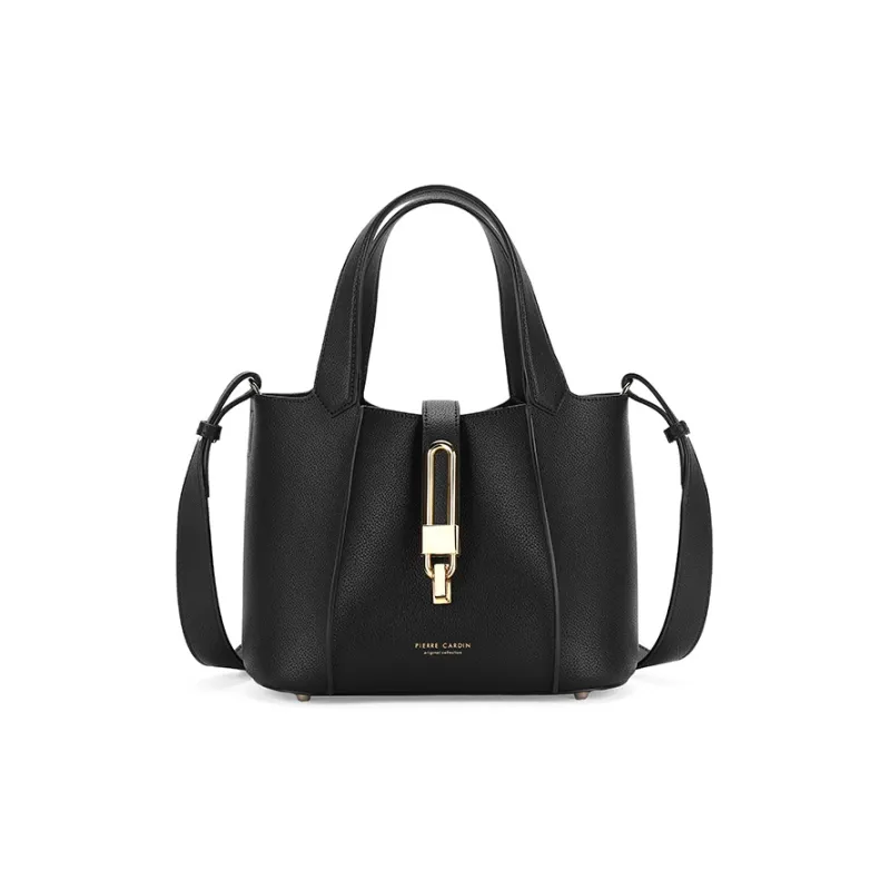 PIERRE CARDIN Women's Fashion Handheld Top Grain Cow Leather Bucket Bag, One Shoulder Handbag Women's-1