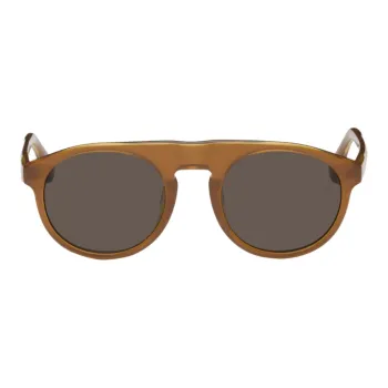 DRIES VAN NOTEN Acetate Round Sunglasses Unisex Brown