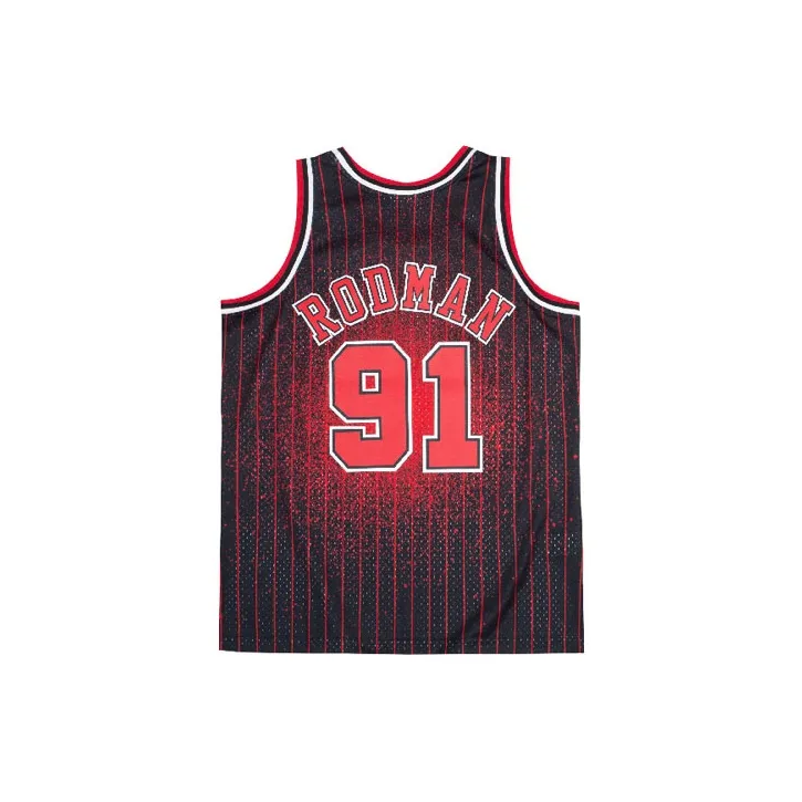 Mitchell & Ness Basketball Jerseys SW Fan Edition 95-96 Season Chicago Bulls Dennis Rodman No. 91 Size Unisex Black-1