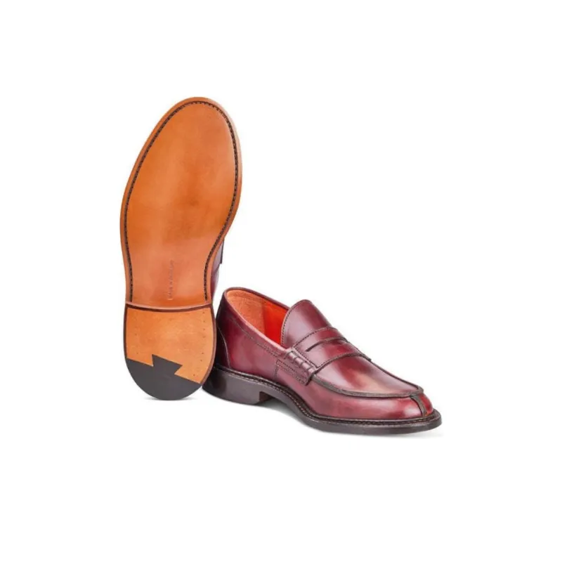 Tricker's Eva Penny Loafers Women's Burgundy-4