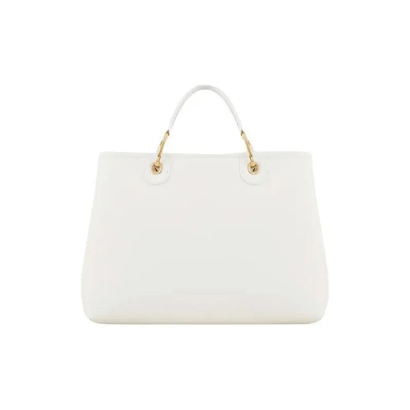 EMPORIO ARMANI Leather Handbag Handbag Large Size Women's White-2