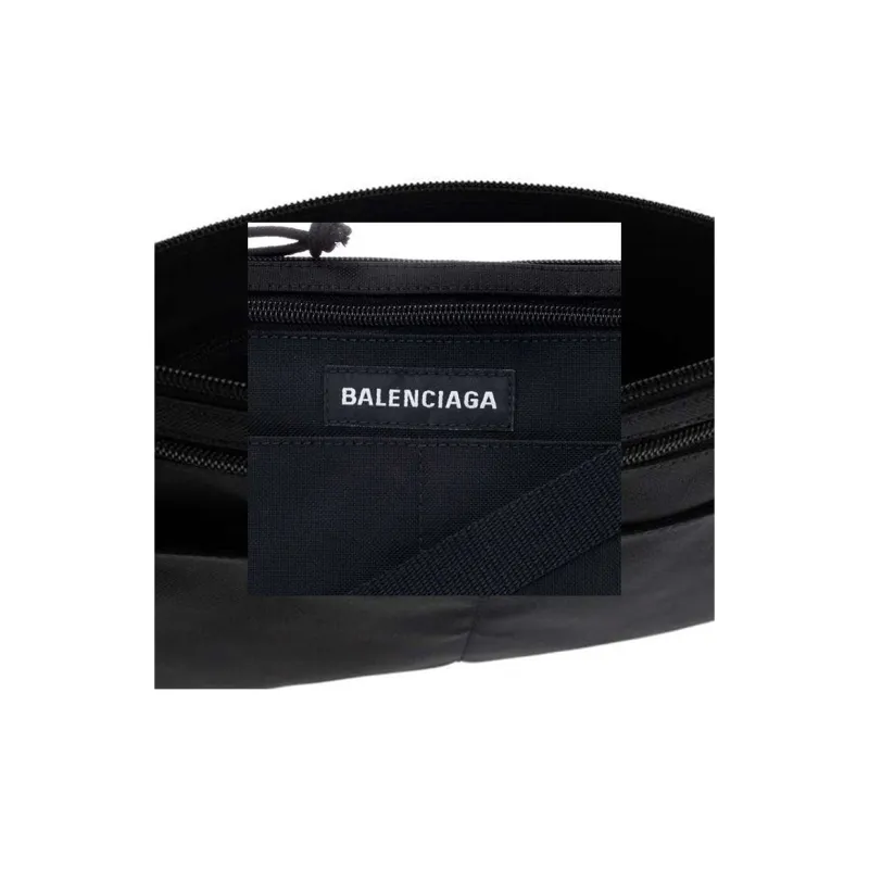 Balenciaga Nylon Shoulder Bag Crossbody Bag Unisex Black-4