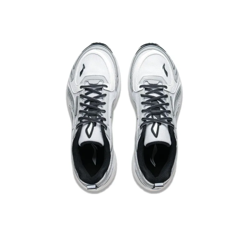 LiNing Shake 1.5 Cushioned Slip Resistant Abrasion Resistant Low Top Running Shoes Men's White Gray-3