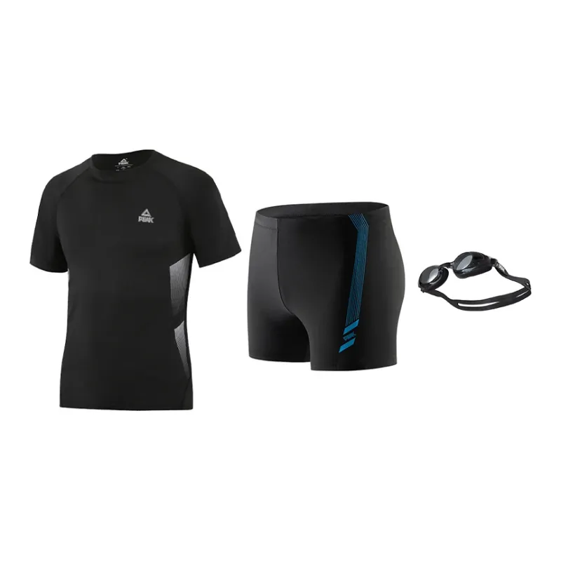 PEAK Swimming Sets Polyester Polyamide Elastane Pool Men's Black Gold Black Blue-7
