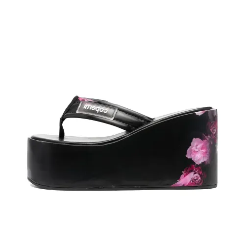 COPERNI Floral-print Holographic Wedge Sandals