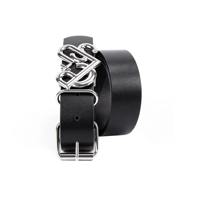 FORTEI Cow Leather Y2K Belt Unisex Silver Width 3.3 Cm, Gift Box Set-1