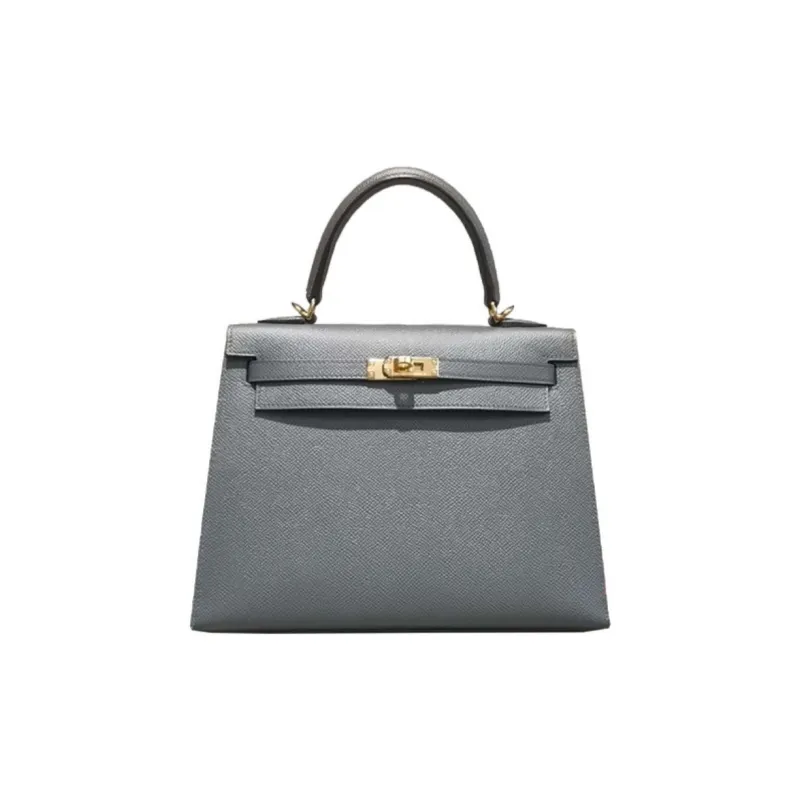 HERMES Kelly Epsom Leather Handbag Women's Y7 Bleu Orage Hurricane Blue-0