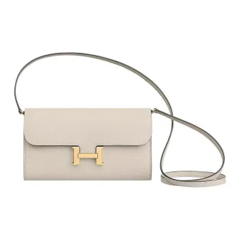 HERMES Constance Long To Go Epsom Leather Handheld Shoulder Bag Crossbody Bag Women's 10 Craie Milkshake White