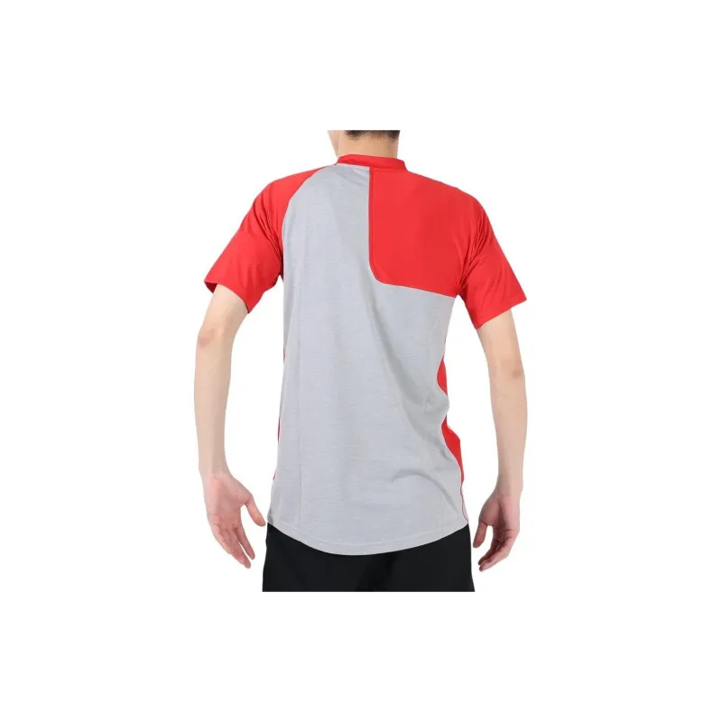 New Balance Asymmetric Short Sleeve T Shirts Men Red-1