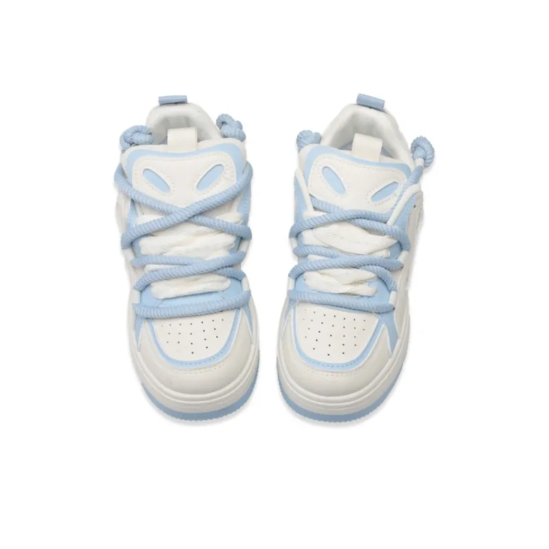 Warrior Anti Slip And Wear Resistant Lightweight Low Top Skateboard Shoes Women's Beige Blue-3