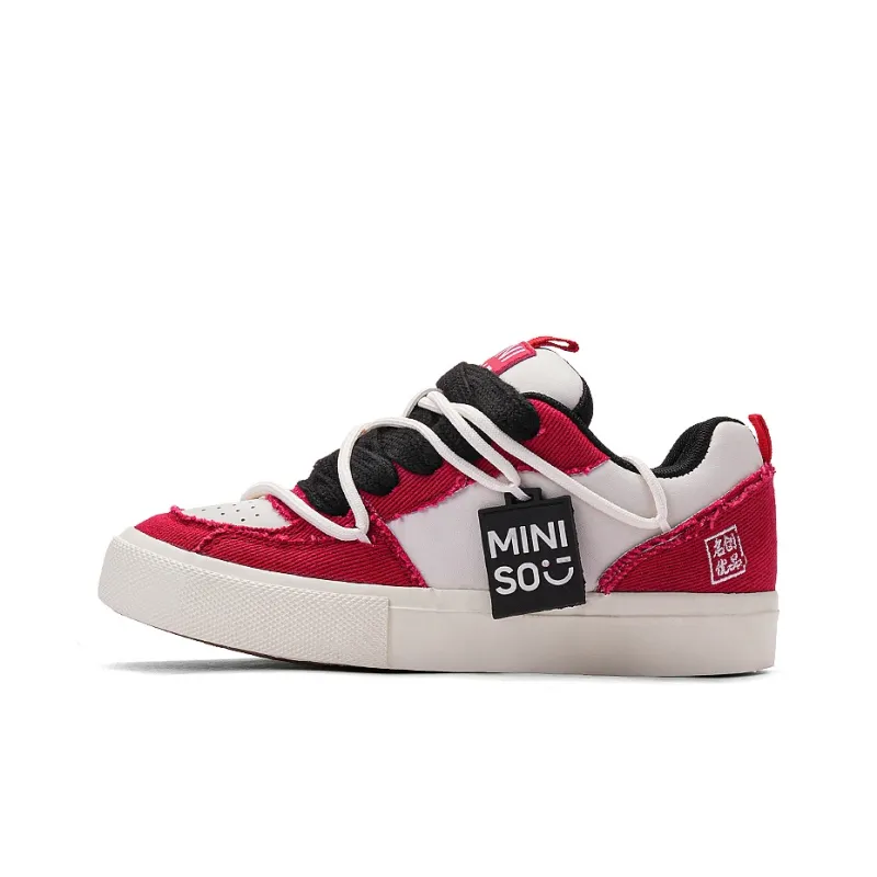 MINISO Low Top Skateboard Shoes Unisex China Red-1