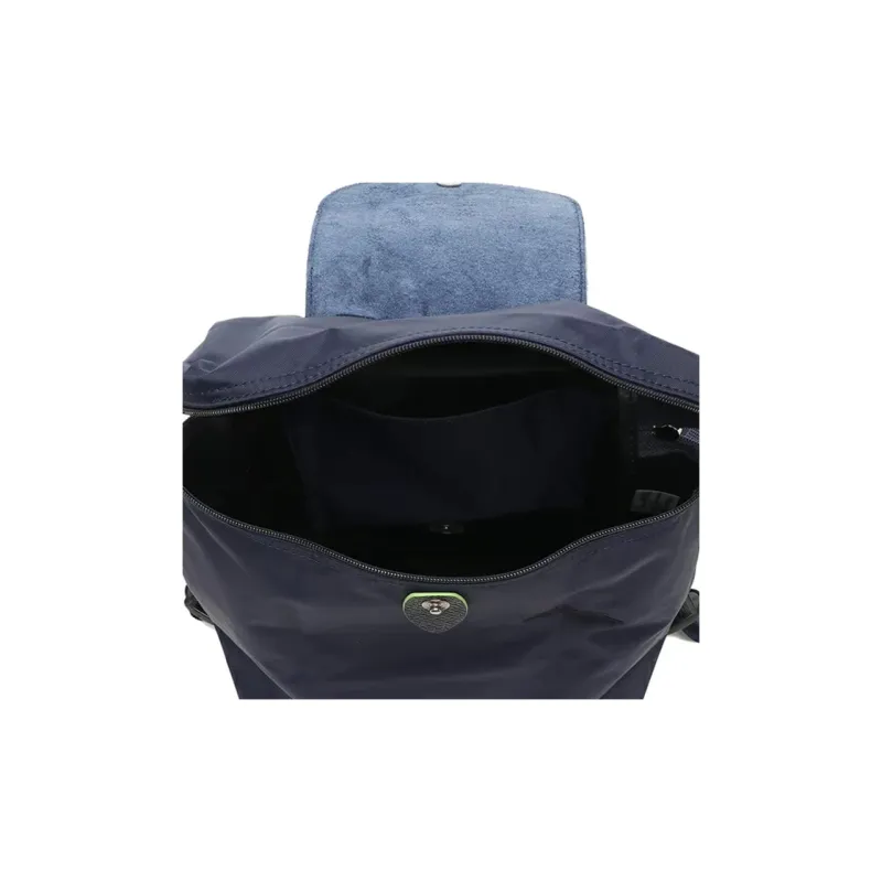 LONGCHAMP Le Pliage Green Recycled Canvas With Leather Trim Backpack Women's Marine Blue-7