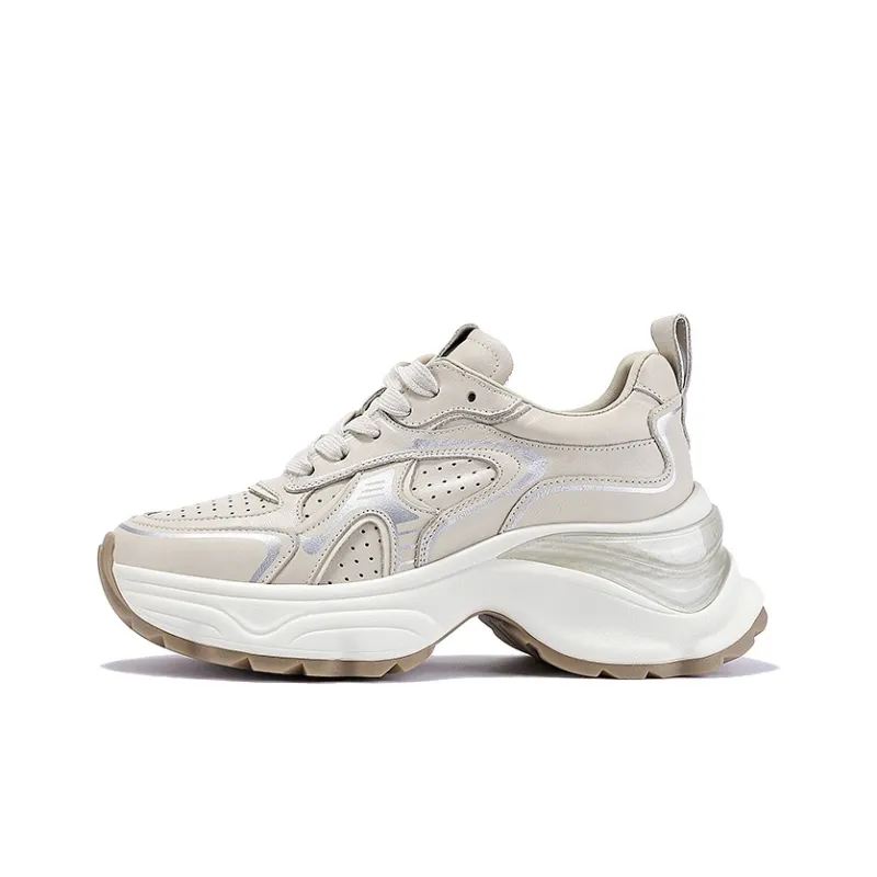 BELLALILY Anti-Slip And Wear-Resistant Height Increasing Low-Top Chunky Sneakers Women's-7