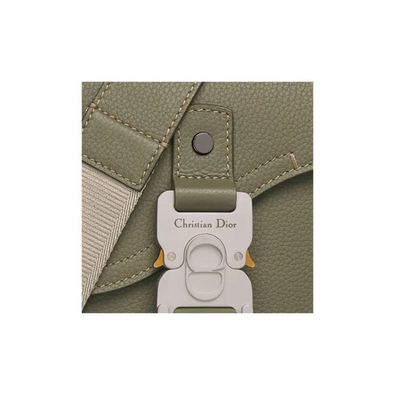 DIOR Grained Calfskin Saddle Messenger Bag Crossbody Bag Shoulder Bag Men's Khaki-5