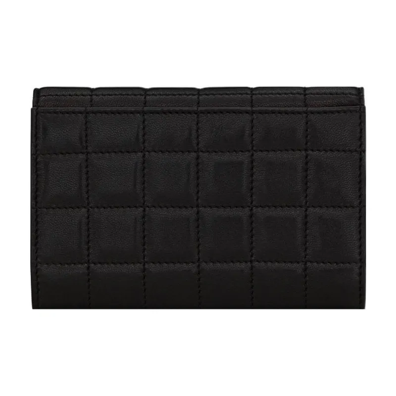 SAINT LAURENT CASSANDRE Lambskin Card Holder Wallet Women's Black-2