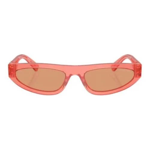 MIU MIU Irregular Shape Sunglasses Women's Light Red