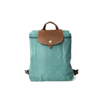 LONGCHAMP Le Pliage Recycled Canvas With Leather Trim Backpack Women's Elm Green