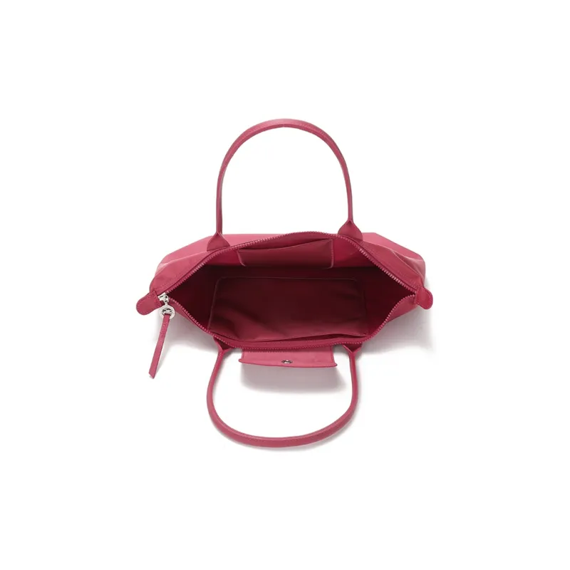LONGCHAMP Le Pliage Néo Cow Leather Dumpling Bag Handbag Shoulder Bag Small Size Women's Raspberry Red-5
