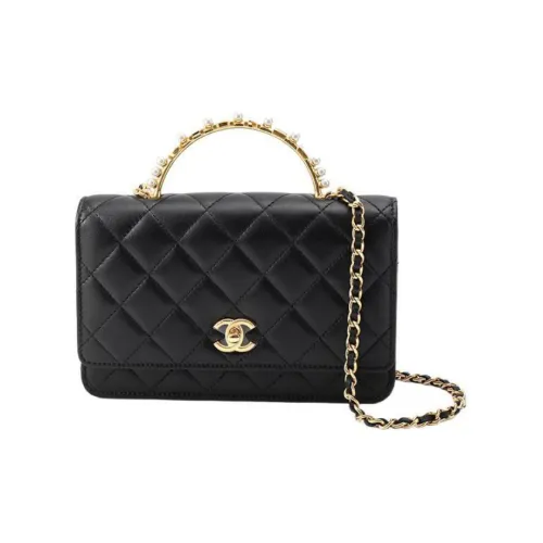 CHANEL WOC Lambskin Shoulder Bag Crossbody Bag Regular Women's Black