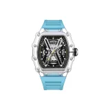 White Case Black Dial Blue Tapes