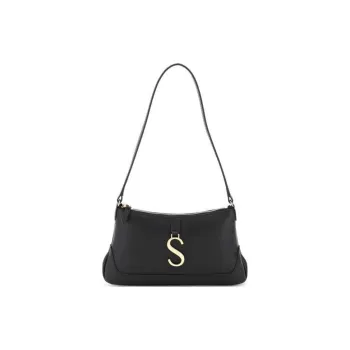 Strathberry Leather Baguette Bag Handbag Shoulder Bag Regular Women's Black