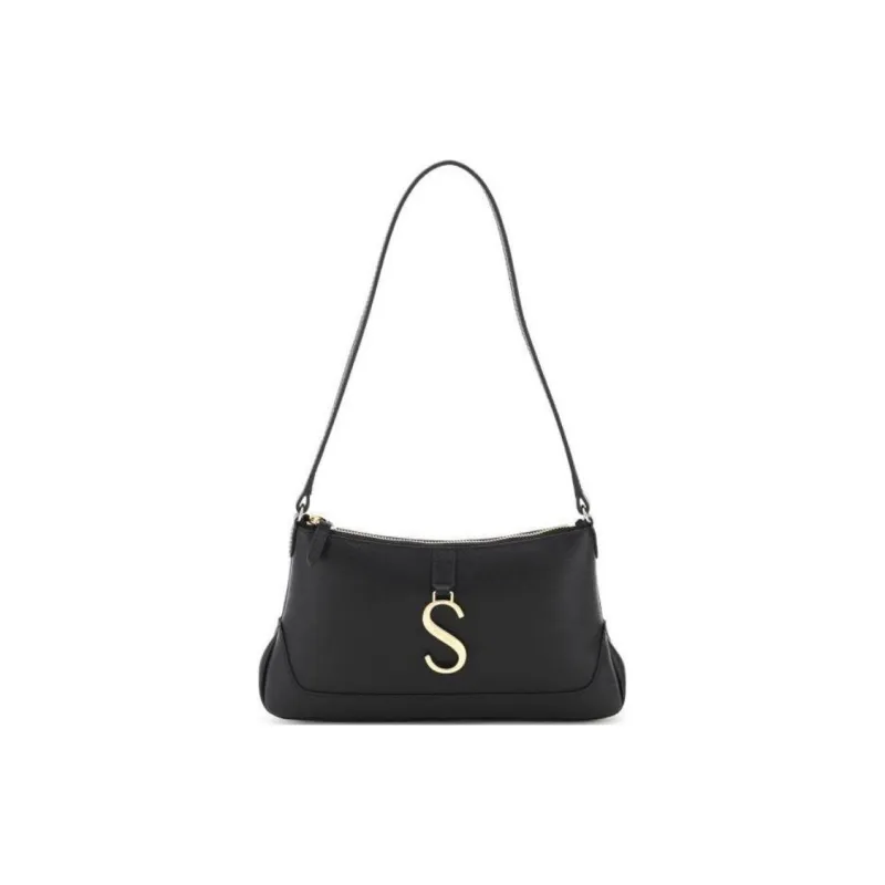 Strathberry Leather Baguette Bag Handbag Shoulder Bag Regular Women's Black-0