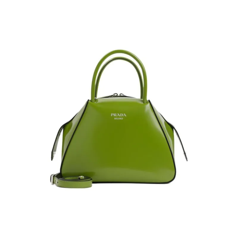 PRADA Calfskin Shoulder Bag Crossbody Bag Handbag Small Size Women's Apple Green-1