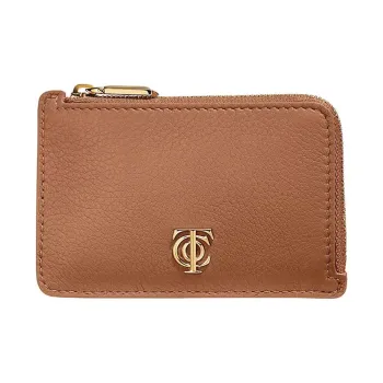 TIFFANY & CO. Leather Card Holder Women's Tan