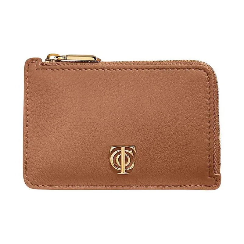 TIFFANY & CO. Leather Card Holder Women's Tan-0