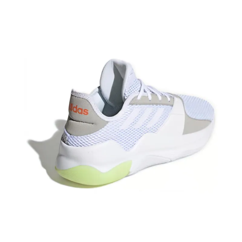 Adidas Streetflow Anti-Slip Wear-Resistant Low-Top Vintage Basketball Shoes Men's White Gray-2