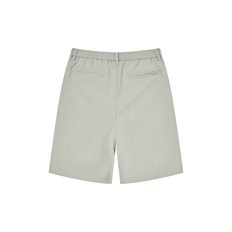 A.B.X Draped Wide Pleated Semi Elastic Waistband Comfortable Mid Length Pants Men's-1