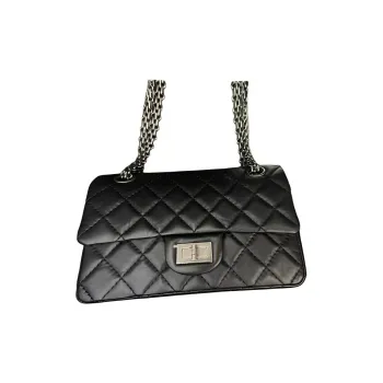 CHANEL Cow Leather And Ruthenium Metallic Black Shoulder Bag, Crossbody Bag Mini Women's Black