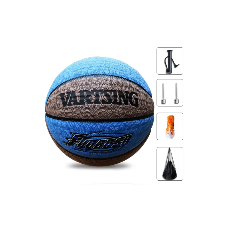 Vartsing x VARTSING Microfiber Leather Basketball Blue Gray Size 7 Training Unisex-1