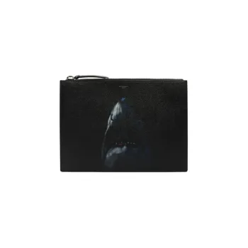 GIVENCHY Cotton With Polyurethane Polyester With Leather Clutch Men's Black